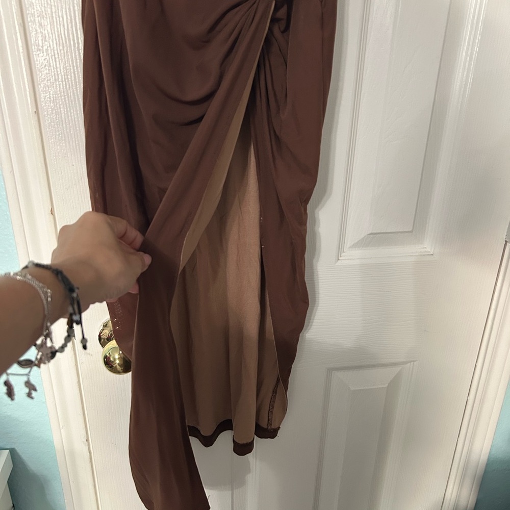 Jlux label brown slit dress - Picture 3 of 5